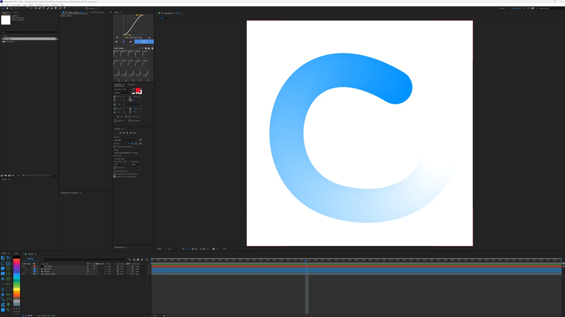 線に沿ったグラデーション